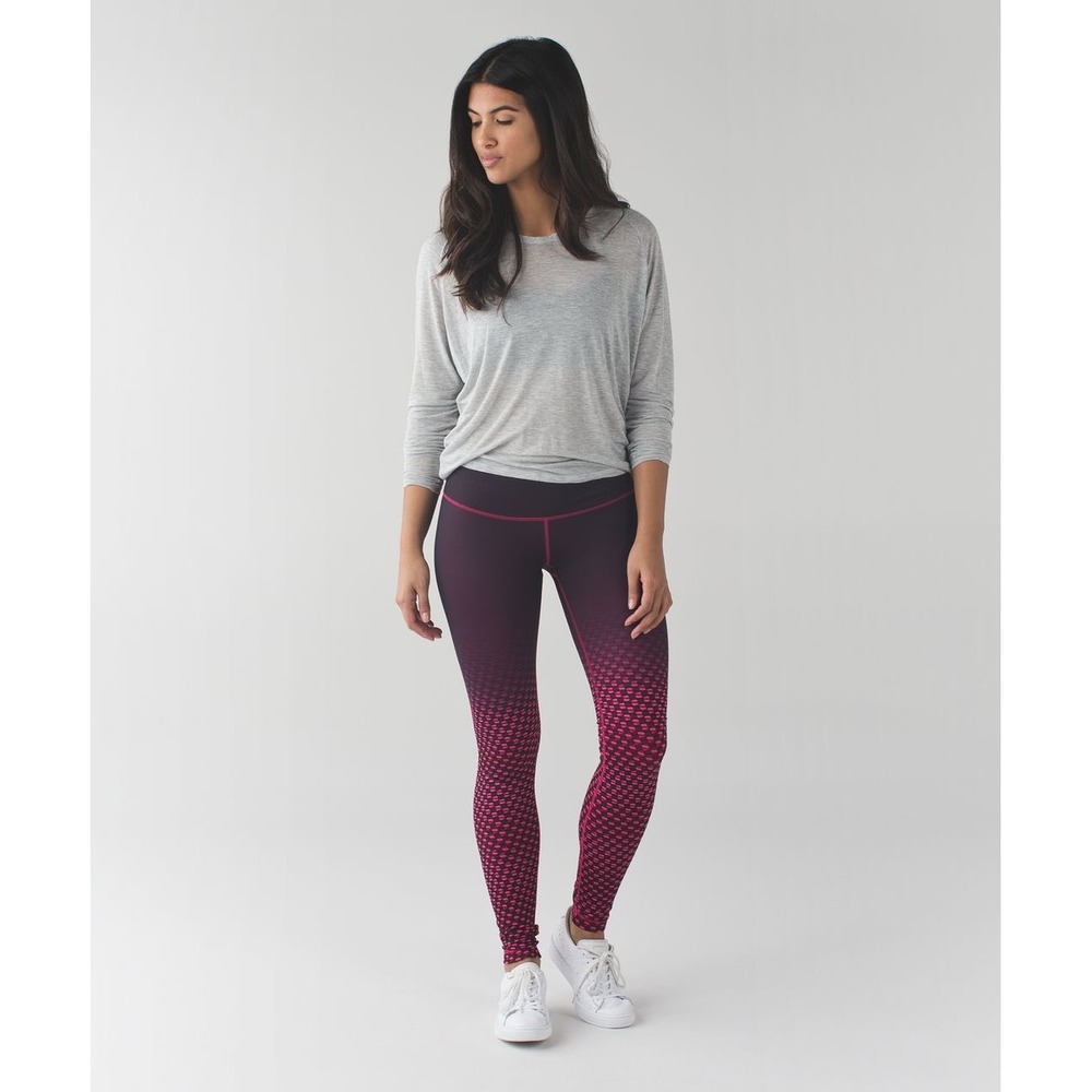 Lululemon Wunder Under Pant III Leggings Purple Pink Ombre Geometric 4